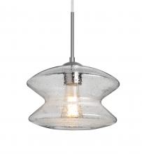 Besa Lighting J-ZENCL-EDIL-SN - Besa, Zen Cord Pendant For Multiport Canopy, Clear Bubble, Satin Nickel Finish, 1x8W