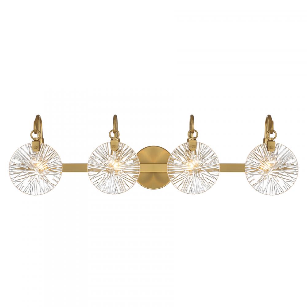 Addison 4-Light Bathroom Vanity Light in Warm Brass