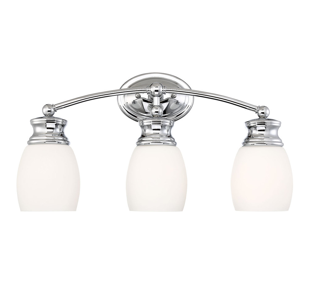 Elise 3-light Bathroom Vanity Light In Polished Chrome