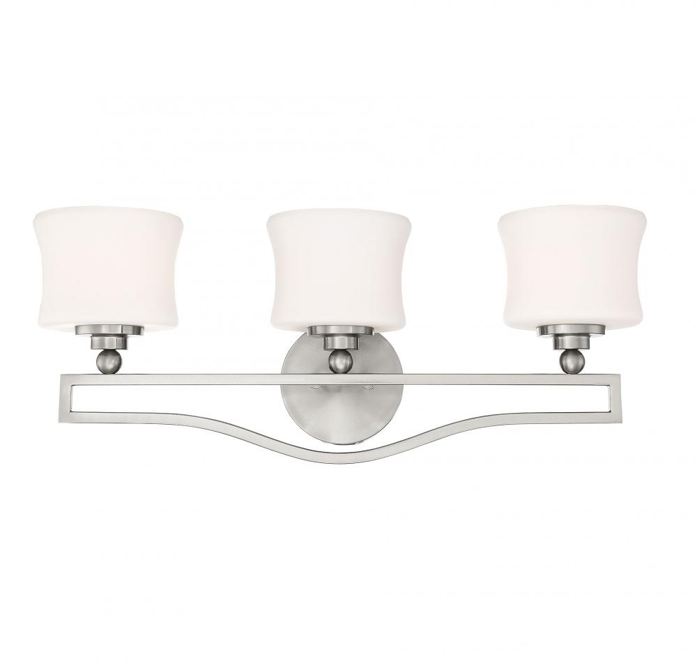 Terrell 3-Light Bathroom Vanity Light in Satin Nickel