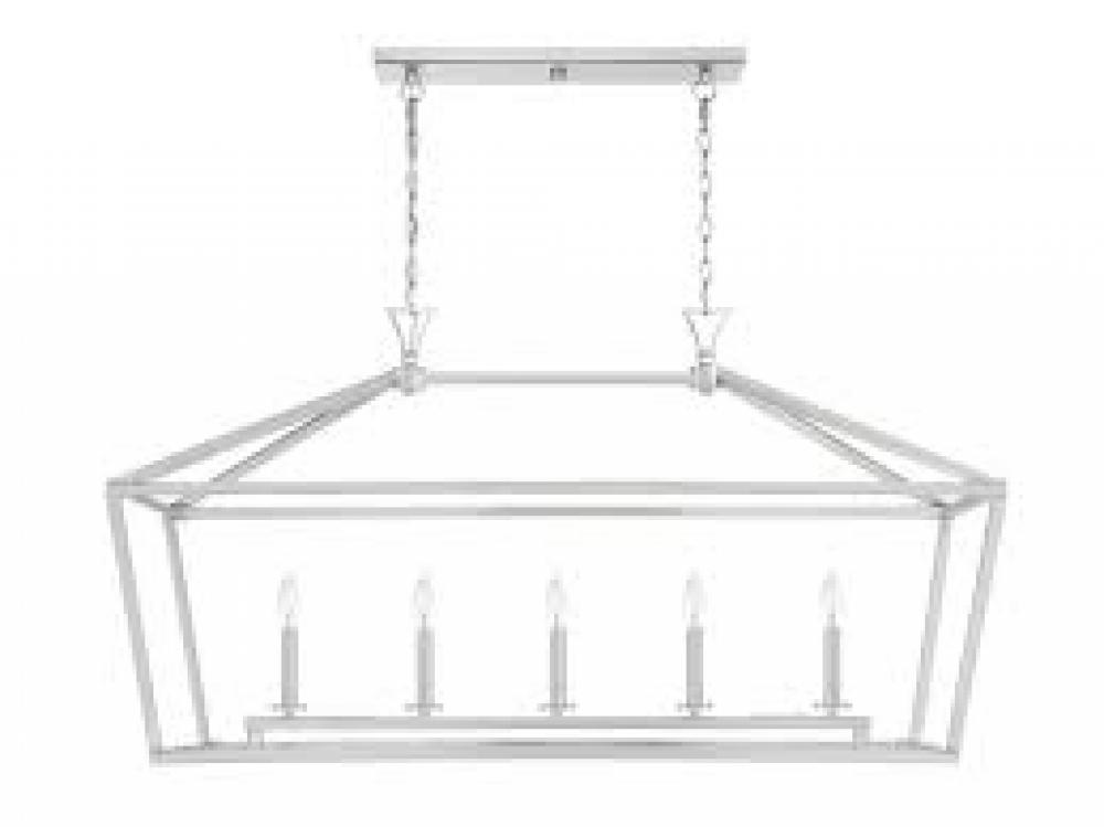 Townsend 5-Light Linear Chandelier in Satin Nickel