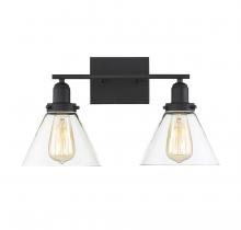 Savoy House 8-9130-2-BK - Drake 2-Light Bathroom Vanity Light in Black