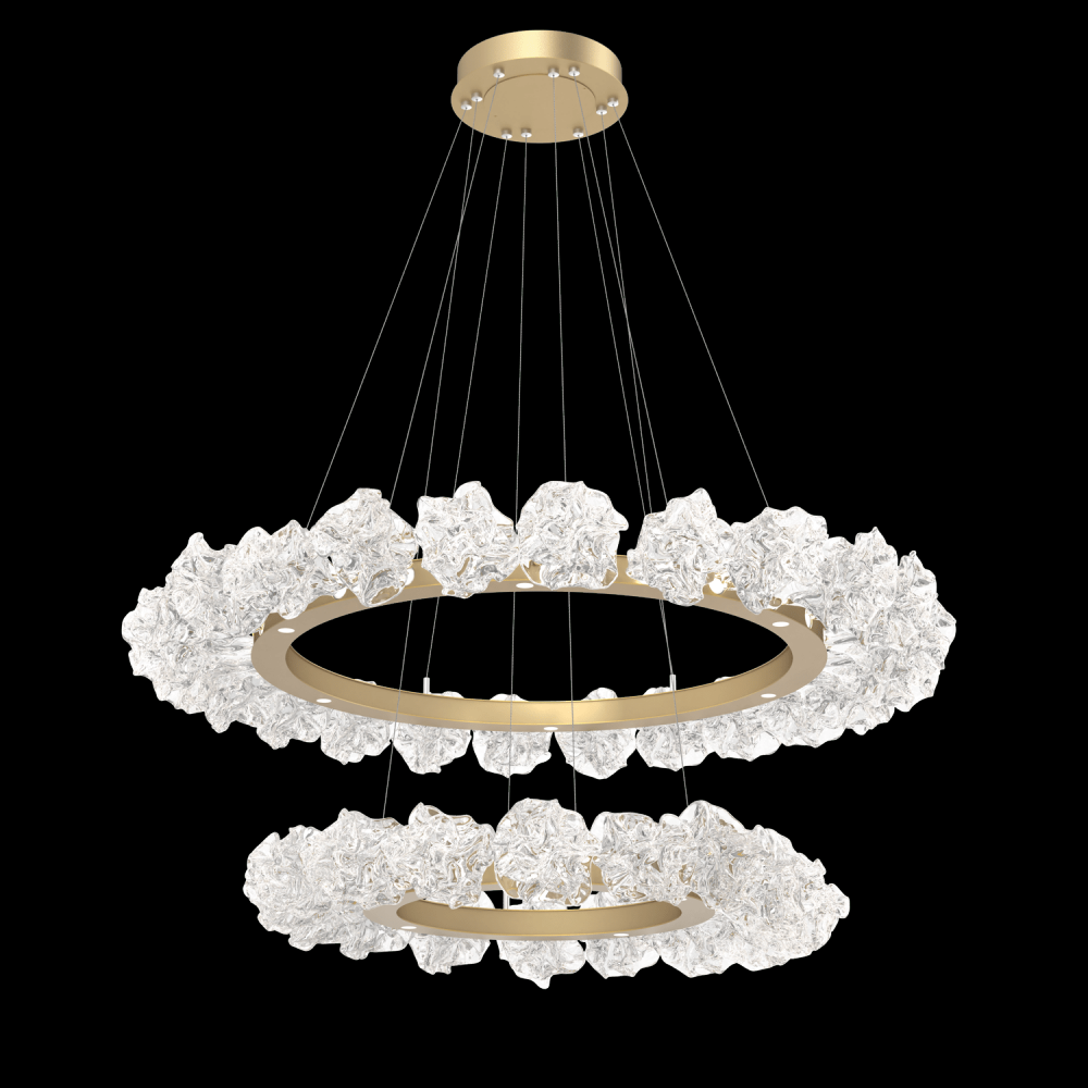 Two Tier Blossom Ring Chandelier - 2B-Matte Black