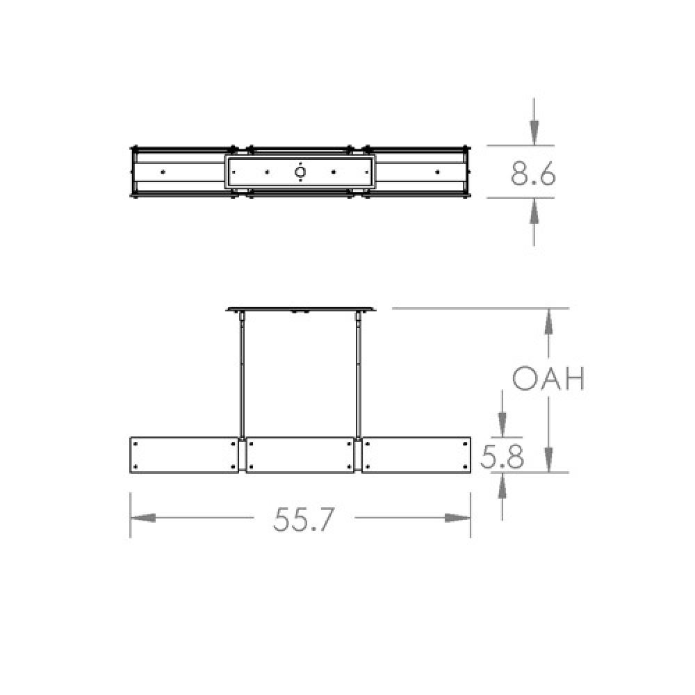 Textured Glass Linear - 56-Inch