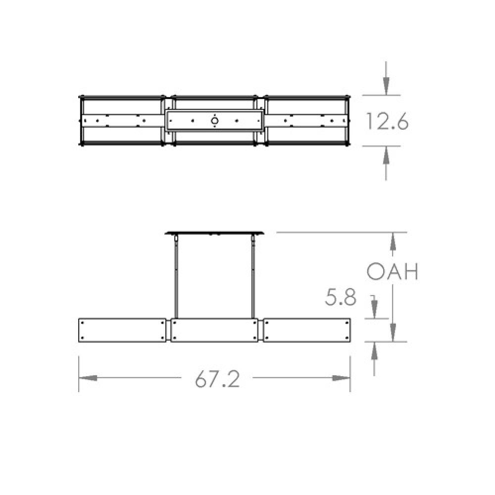 Textured Glass Linear Suspension-67-Matte Black