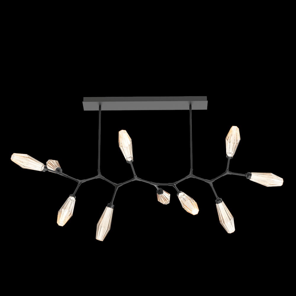 Aalto 10pc Branch-Matte Black-Optic Rib Blown Glass