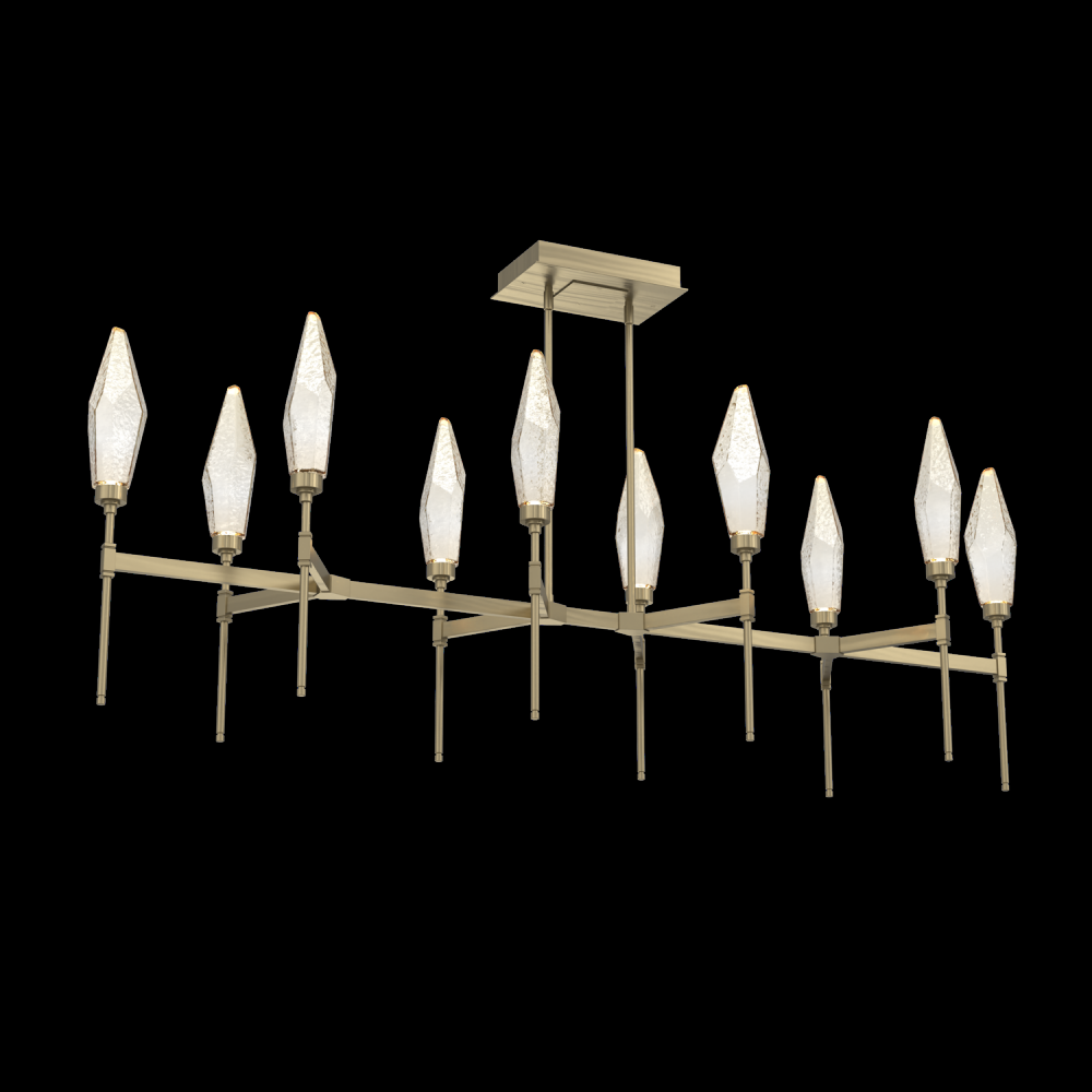 Rock Crystal Linear Suspension-67-Heritage Brass