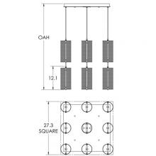 Hammerton CHB0019-12-NB-0G-C01-L3 - Uptown Mesh Square Multi-Pendant-12