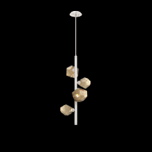 Hammerton CHB0039-T4-BS-B-001-L1 - Gem 4pc Twisted Vine-Beige Silver-Bronze Blown Glass-Threaded Rod Suspension-LED 2700K