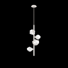 Hammerton CHB0039-T4-BS-C-001-L1 - Gem 4pc Twisted Vine-Beige Silver-Clear Blown Glass-Threaded Rod Suspension-LED 2700K