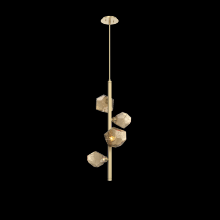 Hammerton CHB0039-T4-GB-B-001-L1 - Gem 4pc Twisted Vine-Gilded Brass-Bronze Blown Glass-Threaded Rod Suspension-LED 2700K