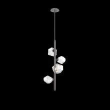 Hammerton CHB0039-T4-GP-C-001-L1 - Gem 4pc Twisted Vine-Graphite-Clear Blown Glass-Threaded Rod Suspension-LED 2700K