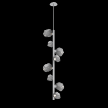 Hammerton CHB0039-T8-CS-S-001-L3 - Gem 8pc Twisted Vine-Classic Silver-Smoke Blown Glass-Threaded Rod Suspension-LED 3000K