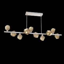 Hammerton PLB0039-T0-BS-B-001-L1 - Gem 10pc Twisted Branch-Beige Silver-Bronze Blown Glass-Threaded Rod Suspension-LED 2700K