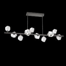 Hammerton PLB0039-T0-GP-C-001-L1 - Gem 10pc Twisted Branch-Graphite-Clear Blown Glass-Threaded Rod Suspension-LED 2700K