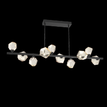 Hammerton PLB0039-T0-MB-A-001-L3 - Gem 10pc Twisted Branch-Matte Black-Amber Blown Glass-Threaded Rod Suspension-LED 3000K