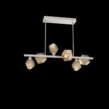 Hammerton PLB0039-T6-BS-B-001-L1 - Gem 6pc Twisted Branch-Beige Silver-Bronze Blown Glass-Threaded Rod Suspension-LED 2700K