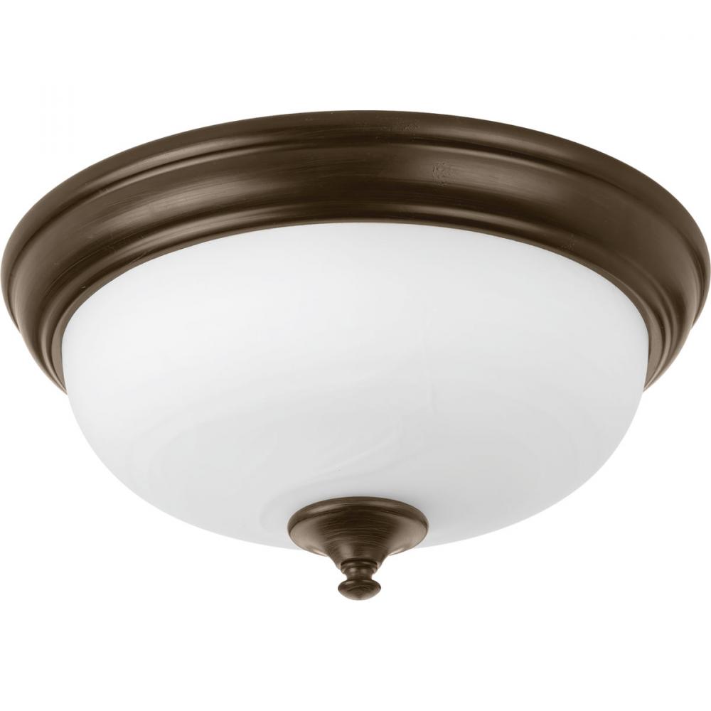 One-Light 13" LED Alabaster Glass Flush Mount