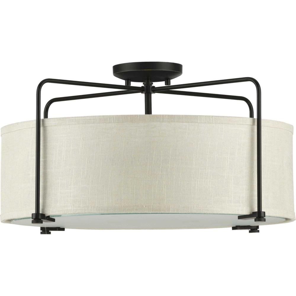 Kempsey Collection Three-Light Semi-Flush Convertible