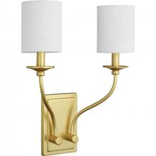 Progress P710019-012 - Bonita Collection Satin Brass Two-Light Wall Sconce