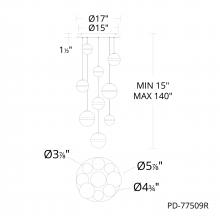 WAC US PD-77509R-AB - Cyllindra Chandelier Light