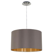  31603A - 1x60W Pendant w/ Satin Nickel Finish & Cappucino & Gold Shade