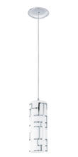 Eglo 92562A - 1x60W Mini Pendant With Chrome Finish & White Décor Glass