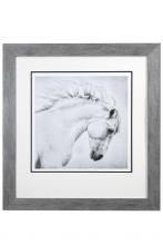 Style Craft WM11692 - Attitude of a stallion print under glass framed in weathered wood 