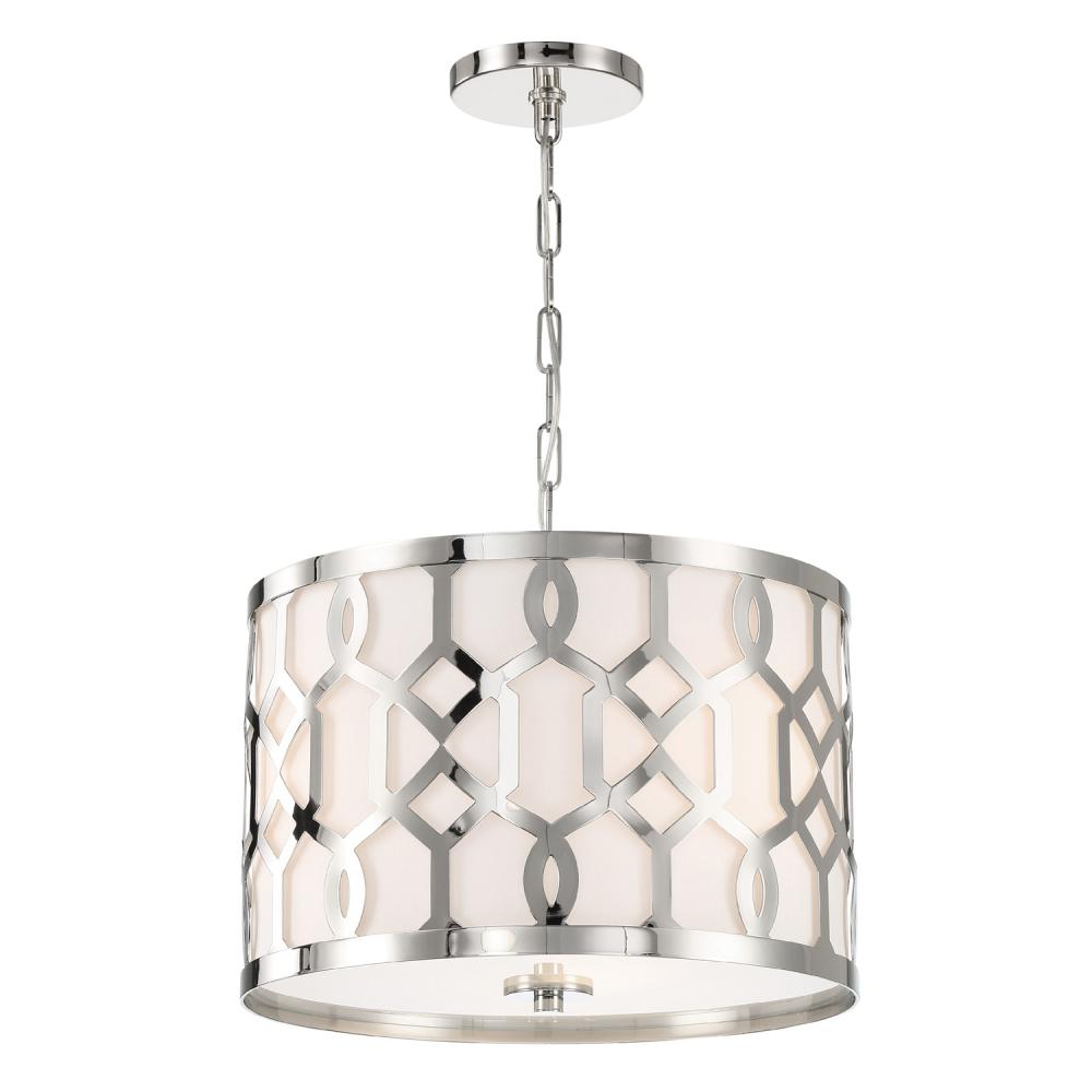 Libby Langdon Jennings 3 Light Polished Nickel Chandelier