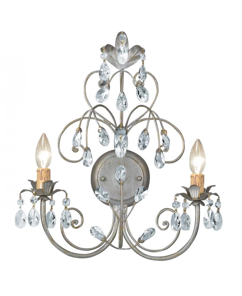 Victoria 2 Light Silver Sconce