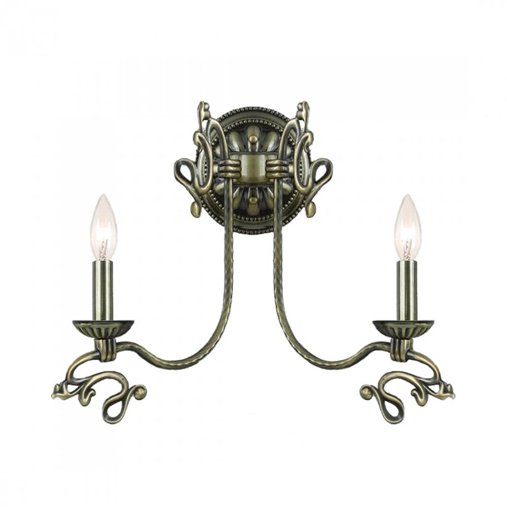 Crystorama 2 Light Brass Sconce