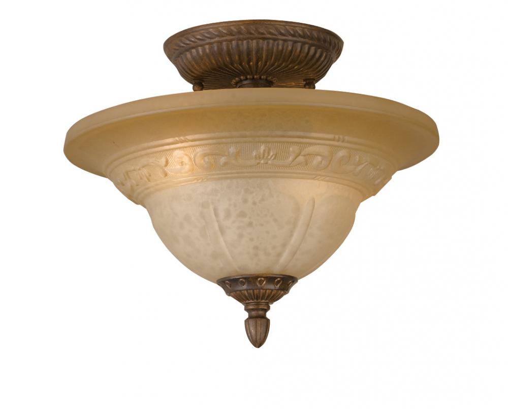 Crystorama Norwalk 2 Light Venetian Bronze Semi-Flush