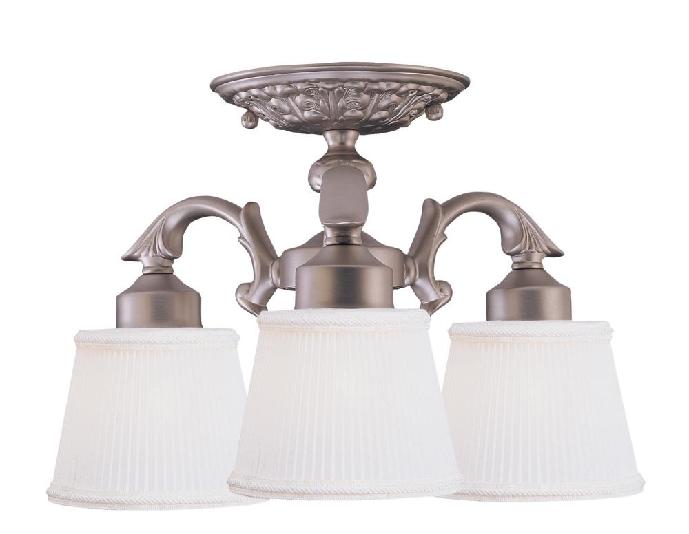 Sterling 3 Light Satin Nickel Semi-Flush