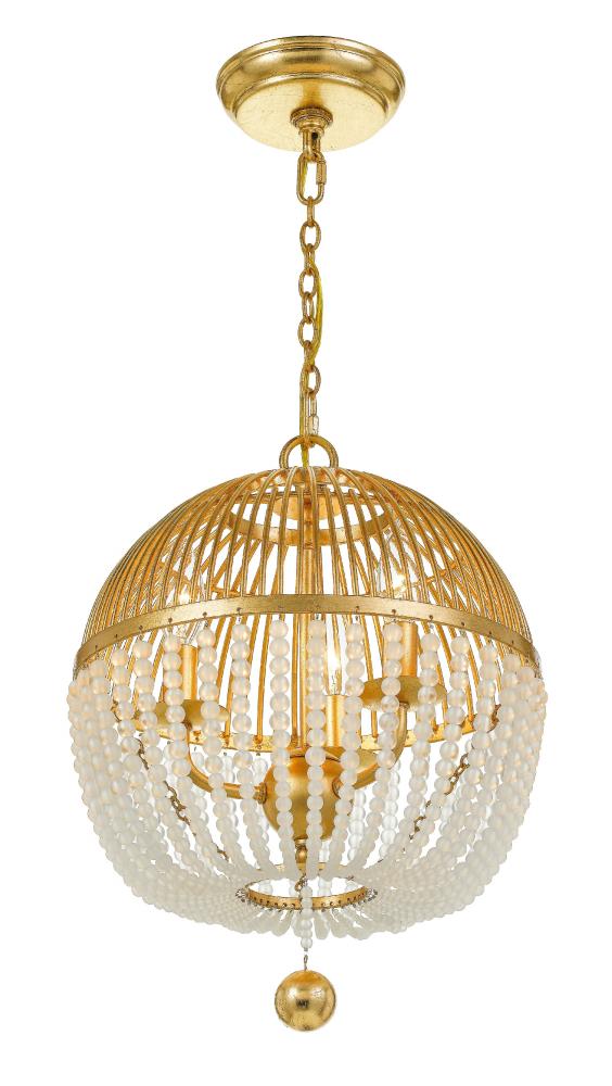 3 Light Antique Gold Chandelier