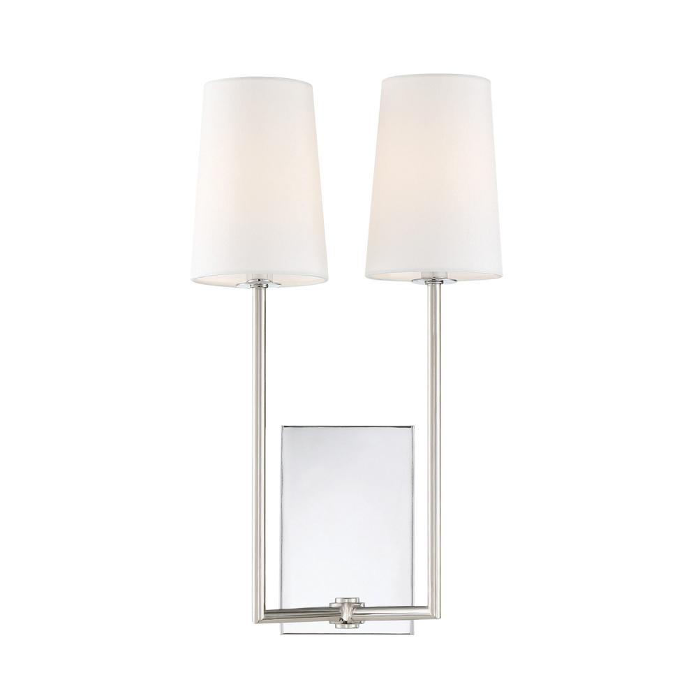 Lena 2 Light Polished Chrome Sconce