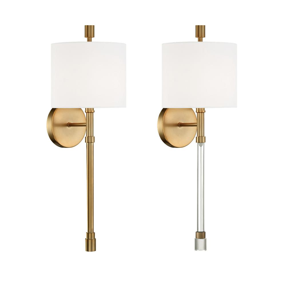 1 Light Vibrant Gold Wall Sconce