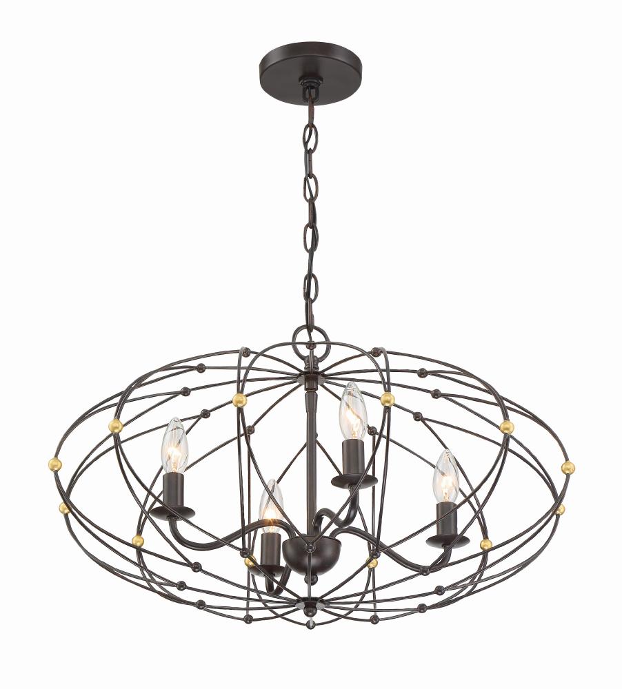 4 Light English Bronze Chandelier