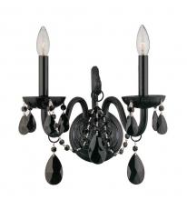 Crystorama 1102-BK-BK-MWP - Crystorama 2 Light Black Sconce