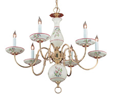 Crystorama 4115-PB-R - Brentwood 6 Light Crystal Gold Drum Shade Mini Chandelier