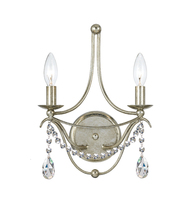 Crystorama 412-SA-CL-SAQ - Metro 2 Light Antique Sliver Sconce