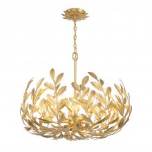 Crystorama 566-GA - Broche 5 Light Antique Gold Chandelier