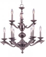 Crystorama 589-PW - Crystorama 9 Light Pewter Chandelier