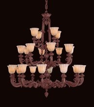 Crystorama 888-48-BZ - Natural Alabaster 24 Light Bronze Chandelier