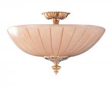 Crystorama 896-WH - Crystorama Natural Alabaster 3 Light Semi-Flush