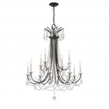 Crystorama KAR-90912-MK-CL-MWP - Karrington 12 Light Matte Black Chandelier