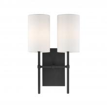 Crystorama VER-242-BF - Veronica 2 Light Black Forged Sconce