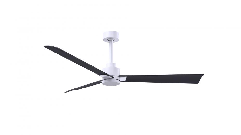 Alessandra 3-blade transitional ceiling fan in matte white finish with matte black blades. Optimiz