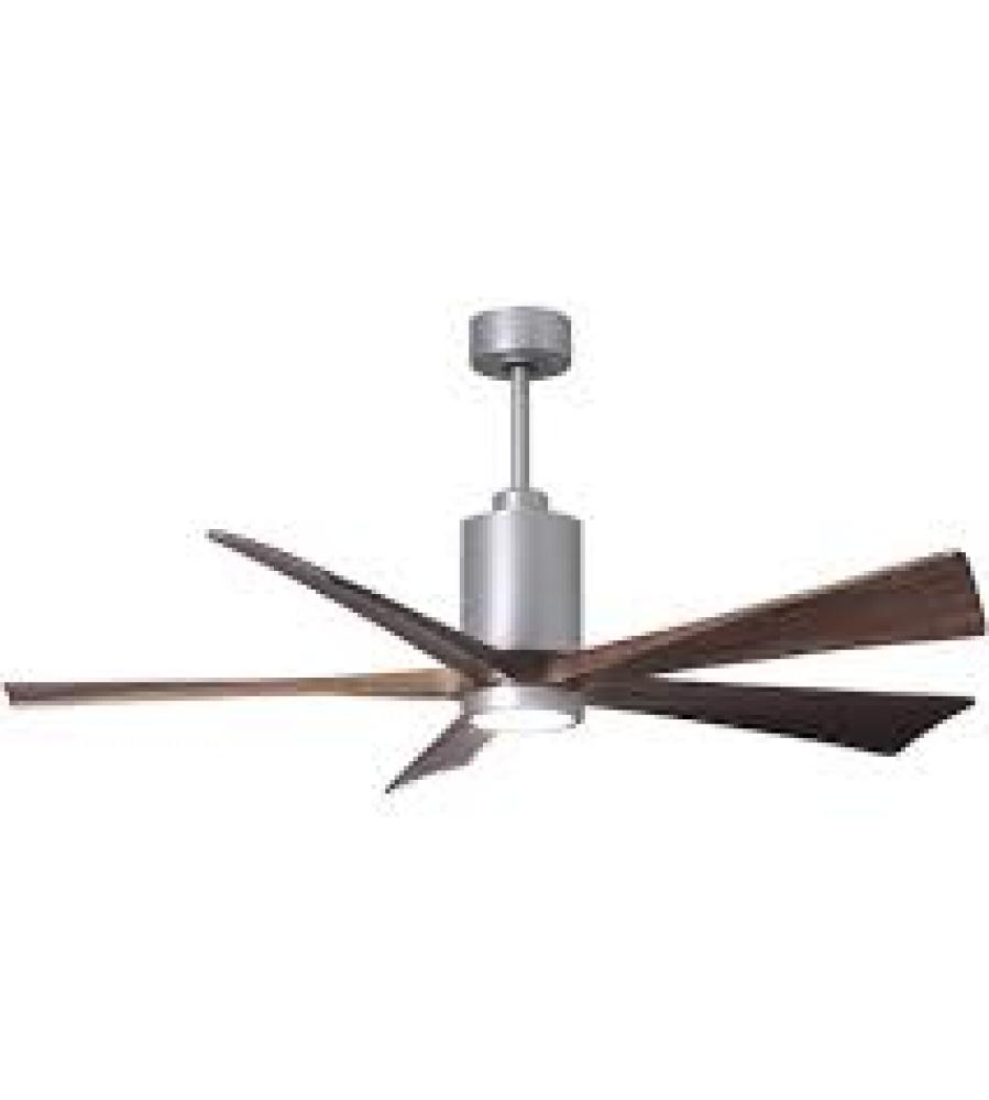 Patricia-5 Five Bladed Paddle Fan in Brushed Nickel.  LED Light kit.