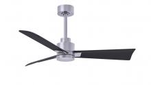 Matthews Fan Company AK-BN-BK-42 - Alessandra 3-blade transitional ceiling fan in brushed nickel finish with matte black blades. Opti