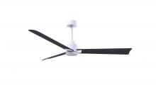 Matthews Fan Company AK-MWH-BK-56 - Alessandra 3-blade transitional ceiling fan in matte white finish with matte black blades. Optimiz